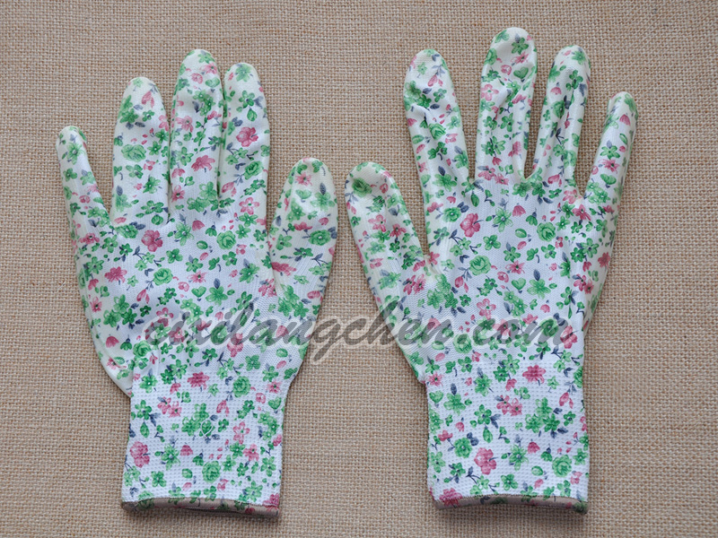 100% poly gardening glove 13T-DIP-002