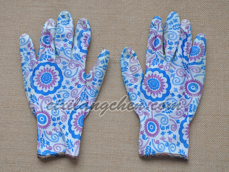 100% poly gardening glove 13T-DIP-002