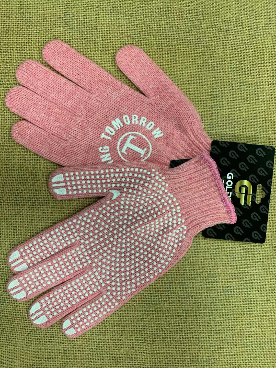 有色毛纺点胶手套 7G-hand-love-004